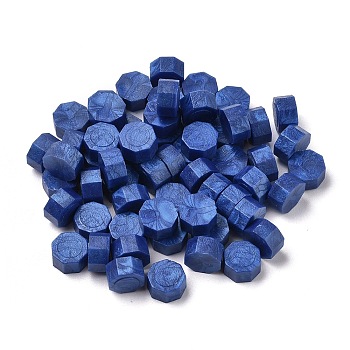 Sealing Wax Particles, for Retro Seal Stamp, Octagon, Dark Blue, 8.5x4.5mm