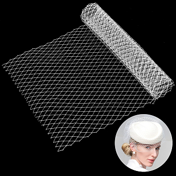 1M Polyester Mesh Fabric, for DIY Bride Veils Hats Fascinators, Clear AB, 28cm