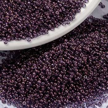 MIYUKI Round Rocailles Beads, Japanese Seed Beads, 15/0, (RR312) Amethyst Gold Luster, 1.5mm, Hole: 0.7mm, about 27777pcs/50g