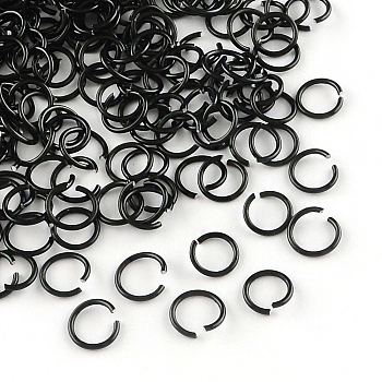 Aluminum Wire Open Jump Rings, Black, 18 Gauge, 10x1.0mm, about 800pcs/50g