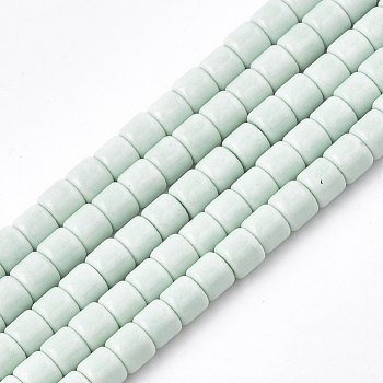 Natural Agate Beads Strands, Dyed, Column, Light Cyan, 4x3.5~4mm, Hole: 1mm, 108pcs/strand, 15.7 inch