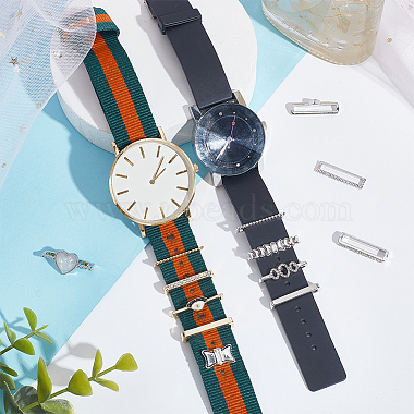 Pandahall Elite 13 pcs 13 style coeur & nœud papillon & ovale & rectangle bracelet de montre en alliage de résine ensemble de breloques(MOBA-PH0001-14)-4