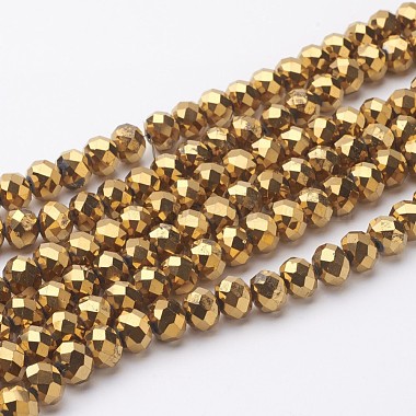 10mm Gold Rondelle Glass Beads