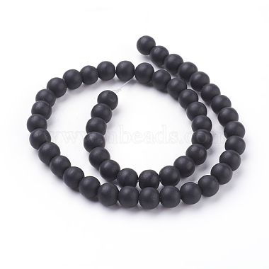Synthetic Black Stone Beads Strands(G508-1)-2