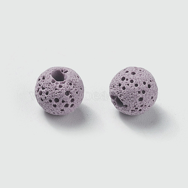 Perles de pierre de lave naturelle non cirées(X-G-F325-8mm-A03)-2