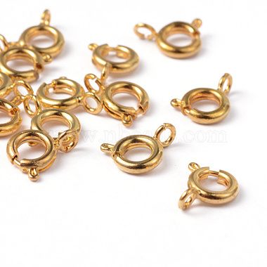 Or composants de bijoux de tonalité laiton ressort de fermoirs à anneaux(X-EC095-G)-2