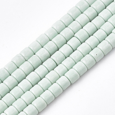 4mm LightCyan Column Natural Agate Beads