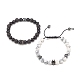 Bracelet de perles tressées en zircone cubique 2pcs 2 styles(BJEW-JB08050-01)-4