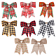 CHGCRAFT 8Pcs 8 Colors Christmas Theme Imitation Linen Bowknot Ornament Accessories(DIY-CA0004-34)-1