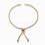 Adjustable 304 Stainless Steel Slider Bracelets Making, Bolo Bracelets, with 202 Stainless Steel Beads, Fit for Connector Charms, Golden, Single Chain Length: about 12cm, Hole: 2mm(STAS-CJ0002-40G)