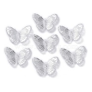 Transparent Acrylic Pendants, Butterfly, Silver, 23x30x2.5mm, Hole: 1.2x1mm, about 500pcs/500g(TACR-A004-05A-01)