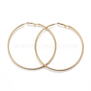 201 Stainless Steel Hoop Earrings, Hypoallergenic Earrings, Ring Shape, Golden, 12 Gauge, 69x69x2mm, Pin: 1mm(EJEW-F188-24G-E)