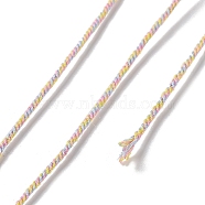 Polyester Twisted Cord, Round, for DIY Jewelry Making, Colorful, 1mm, about 49.21 Yards(45m)/Roll(OCOR-G015-01A-12)