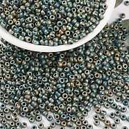 MIYUKI Round Rocailles Beads, Japanese Seed Beads, 8/0, (RR2008) Matte Metallic Patina Iris, 3mm, Hole: 1mm, about 422~455pcs/10g(X-SEED-G008-RR2008)