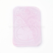 Natural Jade Pendants, Dyed, Rectangle, 42x24x3mm, Hole: 1mm(G-P334-07)
