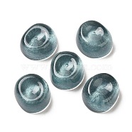 Translucent Resin Cabochons, Irregular Oval, Teal, 14x16x7mm(CRES-M019-02E)