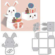 2Pcs 2 Styles Carbon Steel Cutting Dies Stencils, for DIY Scrapbooking, Photo Album, Decorative Embossing Paper Card, Stainless Steel Color, Rabbit-Shaped Box with Easter, Easter Theme Pattern, 10.8~15.9x7.8~11x0.08cm, 1pc/style(DIY-WH0309-756)
