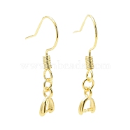 Rack Plating Brass Earring Hooks, with Ice Pick Pinch Bails, Long-Lasting Plated, Lead Free & Cadmium Free, Golden, 25.5mm, 22 Gauge, Pin: 0.6mm and 0.8mm(KK-F839-025A-G)