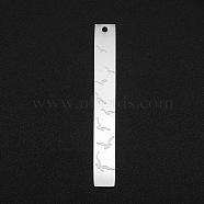201 Stainless Steel Pendants, Laser Cut, Bar with Bird, Stainless Steel Color, 45x6x1mm, Hole: 1.4mm(STAS-S105-LA130)