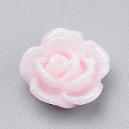 Resin Cabochons, Rose Flower, Misty Rose, 10x5mm, Bottom: 7~8mm(X-CRES-Q197-29R)