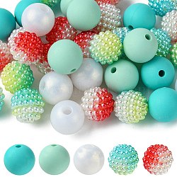 DIY Round Silicone & Acrylic & Berry Beads Making Findings Kits, Mixed Color, 11.5~12x12mm, hole: 1~3mm(DIY-FS0006-26A)