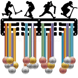 Sports Theme Iron Medal Hanger Holder Display Wall Rack, 3-Line, with Screws, Sports, 130x290mm, Hole: 5mm(ODIS-WH0055-247)