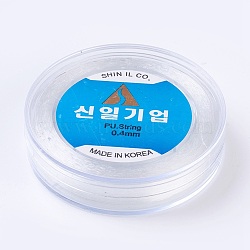Korean Elastic Crystal Thread, For Jewelry Making, Clear, 0.4mm, about 131.23 yards(120m)/roll(EW-F008-0.4mm)