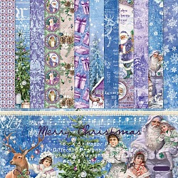 Christmas Theme Scrapbook Paper, for DIY Album Scrapbook, Background Paper, Diary Decoration, Colorful, 152x152mm, 12 style, 2pcs/style, 24pcs/set(SCRA-PW0010-26)