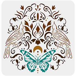 Plastic Reusable Drawing Painting Stencils Templates, for Painting on Scrapbook Fabric Tiles Floor Furniture Wood, Square, Butterfly Farm, 300x300mm(DIY-WH0172-911)