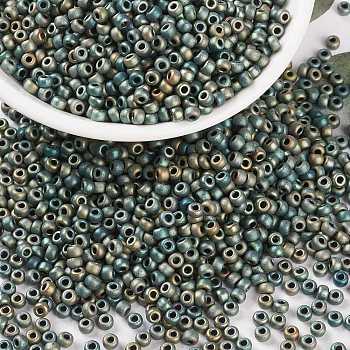 MIYUKI Round Rocailles Beads, Japanese Seed Beads, 8/0, (RR2008) Matte Metallic Patina Iris, 3mm, Hole: 1mm, about 422~455pcs/10g