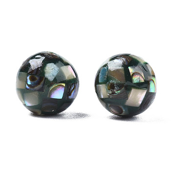 Natural Paua Shell Beads, Round, 8mm, Hole: 1mm