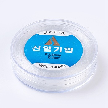 Korean Elastic Crystal Thread, For Jewelry Making, Clear, 0.4mm, about 131.23 yards(120m)/roll
