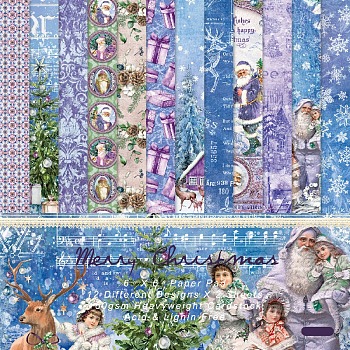 Christmas Theme Scrapbook Paper, for DIY Album Scrapbook, Background Paper, Diary Decoration, Colorful, 152x152mm, 12 style, 2pcs/style, 24pcs/set