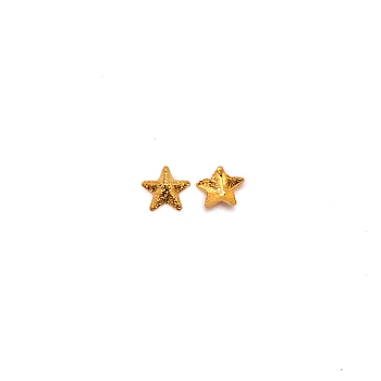 Metal Alloy Cabochons, Filling Material for Epoxy Resin Craft Art, Star, Golden, 4x4.5x1mm
