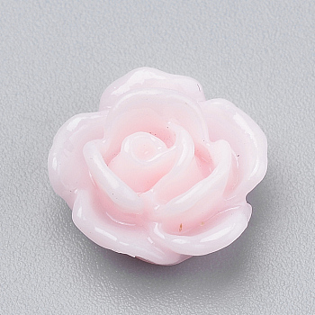 Resin Cabochons, Rose Flower, Misty Rose, 10x5mm, Bottom: 7~8mm