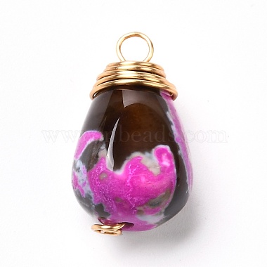 Natural Fire Crackle Agate Beads Pendants(PALLOY-JF00864)-3