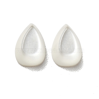 Floral White Teardrop Resin Cabochons