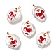 Baroque Style Natural Keshi Pearl Pendants with Enamel(PEAR-G013-02B)-1
