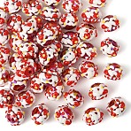Opaque Acrylic Beads, with Enamel, Hand Painted Beads, Round, FireBrick, 20x16mm, 60pcs(SACR-YW0002-78A-01)
