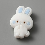 Food Grade Eco-Friendly Silicone Beads, Rabbit, Light Sky Blue, 26x17.5x8mm, Hole: 2mm(X1-SIL-WH0015-08A)