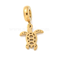 304 Stainless Steel European Dangle Charms, Large Hole Pendants, Tortoise Charm, Golden, 25.5mm, Hole: 4.5mm(STAS-U005-18G)