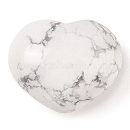 Natural Howlite Love Heart Stone, Pocket Palm Stone for Reiki Balancing, 24~25.5x30x15~17mm(G-I367-03J)