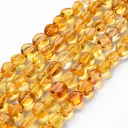 Natural Citrine Beads Strands, Nuggets, Tumbled Stone, Dyed & Heated, Grade A, 10~20x5~12x4~10mm, Hole: 1mm, about  35~45 pcs/Strand, 15.35~16.14 inch(39~41cm(X-G-S363-008A)