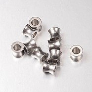 304 Stainless Steel European Large Hole Column Beads, Stainless Steel Color, 9x8mm, Hole: 5mm, 10pcs/set(OPDL-E005-13P)