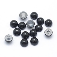 Natural Black Agate Cabochons, Half Round, 4x2~4mm(G-P393-R02-4mm)