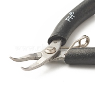 Iron Jewelry Pliers, Bent Nose Pliers, Black, 10x6x1.2cm(PT-F005-02)