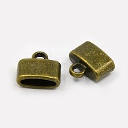 Tibetan Style Cord Ends, Lead Free & Cadmium Free & Nickel Free, Antique Bronze, 10x11.5x5mm, Hole: 2mm, Inner Diameter: 9x3mm(TIBE-K1375-AB-NR)