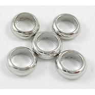 Brass Spacer Beads, Rondelle, Nickel Free, Platinum, 6x2mm, Hole: 4mm(X-EC0826mm-NF)