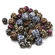 Olycraft 42Pcs 6 Style Silicone Beads, DIY Nursing Necklaces and Bracelets Making, Chewing Pendants For Teethers, Octagon with Round & Leopard Print Pattern, Mixed Color, 11.5~14x12~14x12~14mm, Hole: 2~2.2mm, 7pcs/style(SIL-OC0001-03)