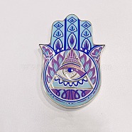 Porcelain Cup Mats, Hamsa Hand Shape Evil Eye Pattern Coaster, Colorful, 165x115x15mm(PW22111456857)